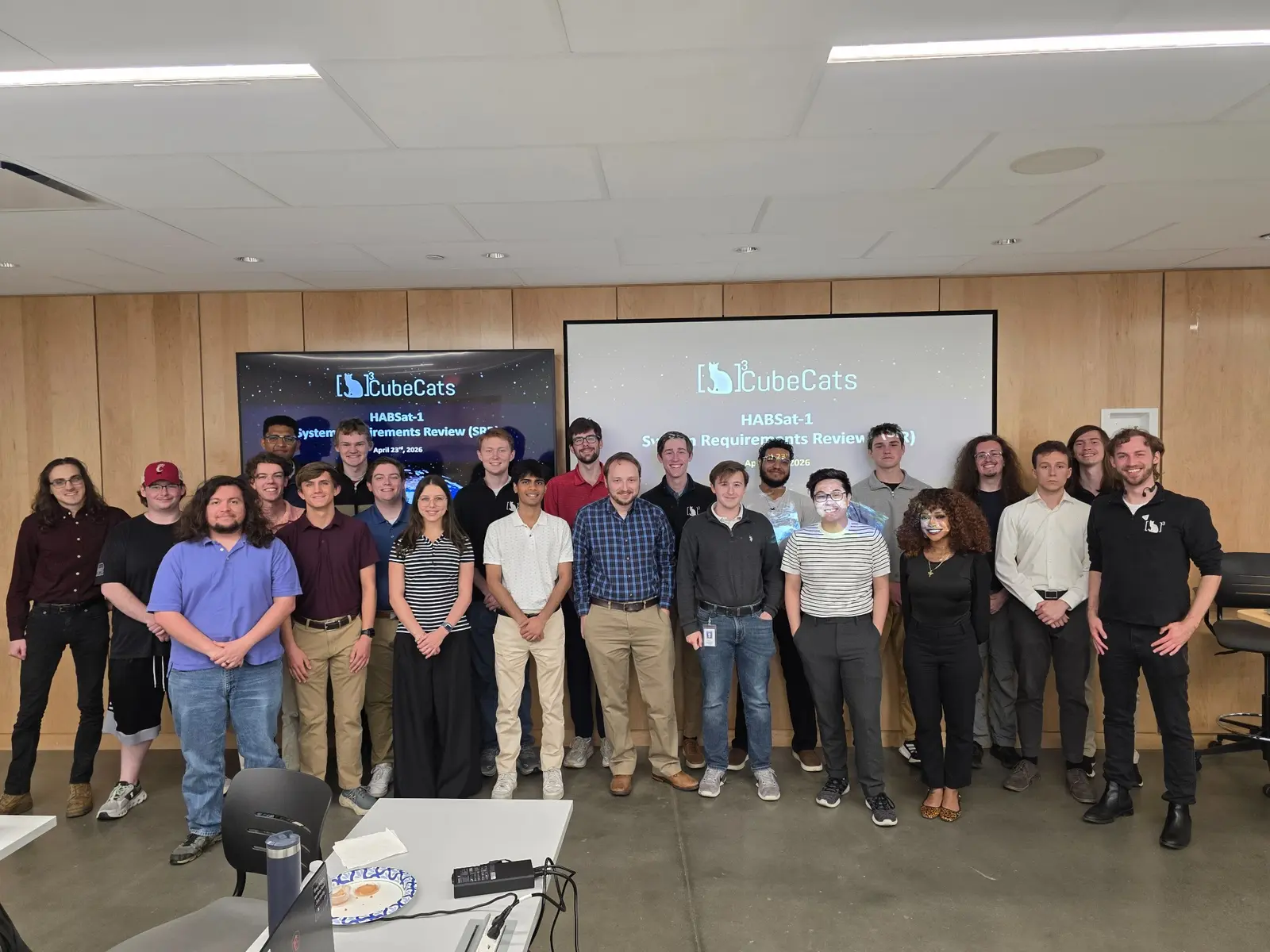 UC CubeCats students and reviewers after the HABSat-1 System Requirements Review